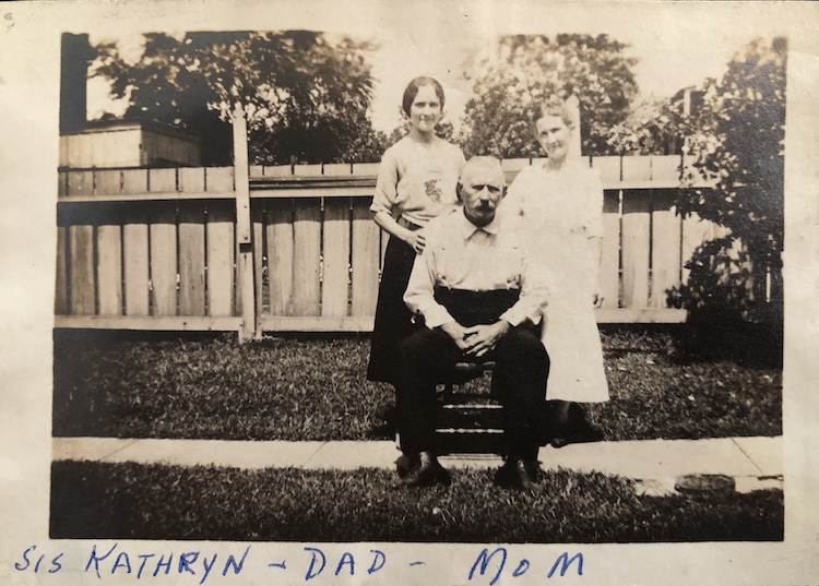 Kathryn with her stepfather, Fred Hibbeler, and her mother, Annie (Kammann, Kreft) Hibbeler.